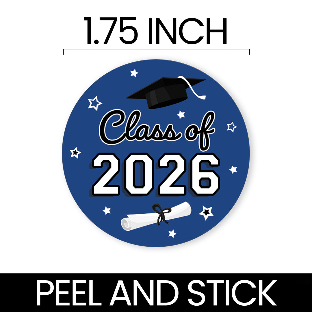 Class of 2026 Graduation Party Favor Stickers – 1.75” Round Labels (40 Count)