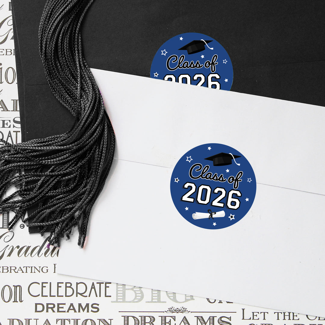 Class of 2026 Graduation Party Favor Stickers – 1.75” Round Labels (40 Count)