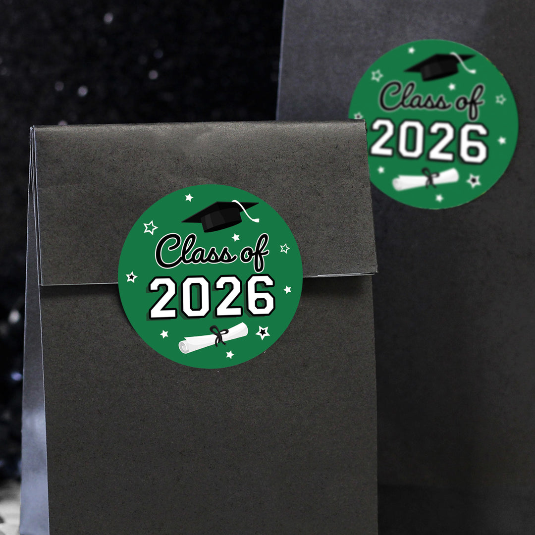 Class of 2026 Graduation Party Favor Stickers – 1.75” Round Labels (40 Count)