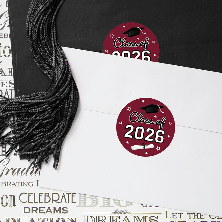 Class of 2026 Graduation Party Favor Stickers – 1.75” Round Labels (40 Count)