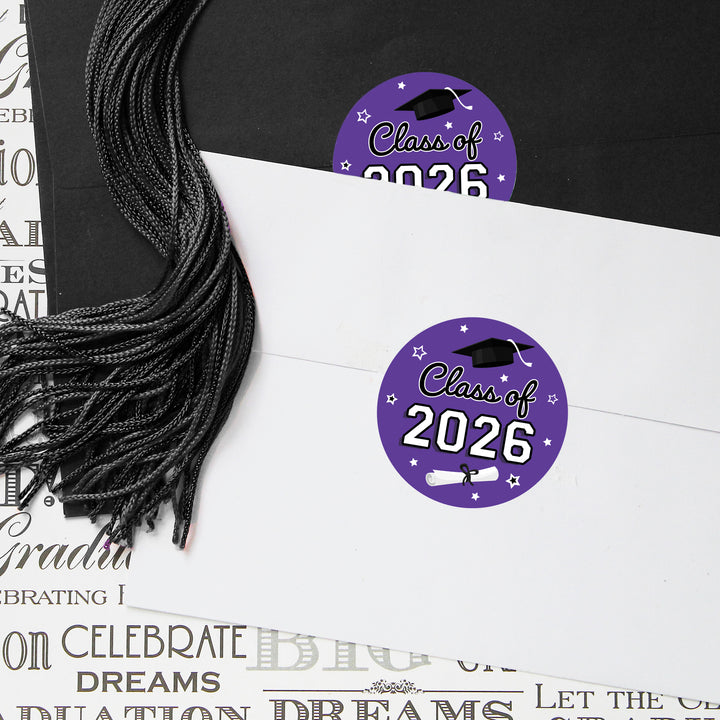 Class of 2026 Graduation Party Favor Stickers – 1.75” Round Labels (40 Count)