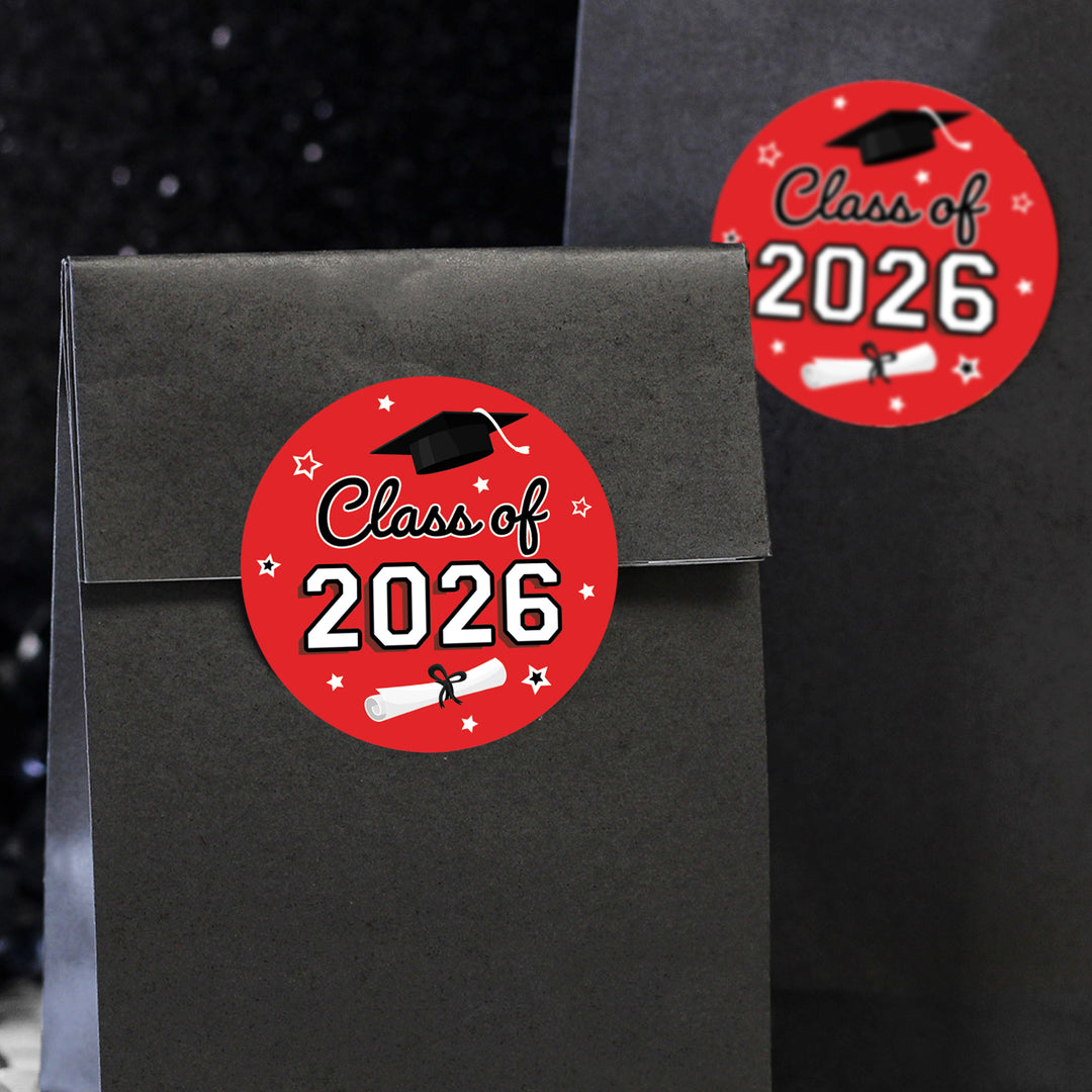Class of 2026 Graduation Party Favor Stickers – 1.75” Round Labels (40 Count)