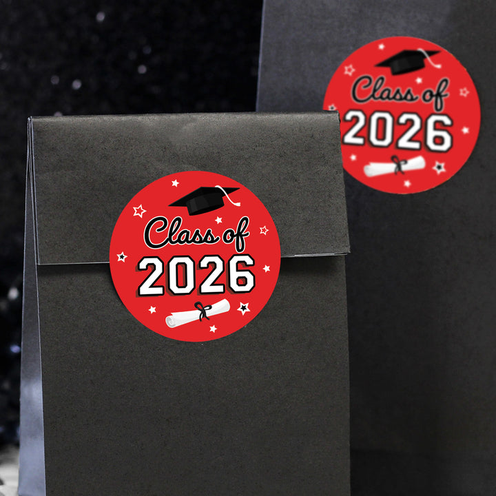 Class of 2026 Graduation Party Favor Stickers – 1.75” Round Labels (40 Count)