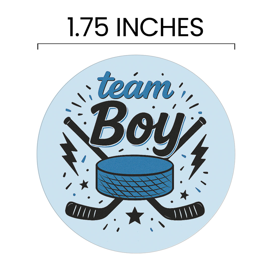 Hockey Gender Reveal Stickers – Team Boy or Team Girl – 40 Count