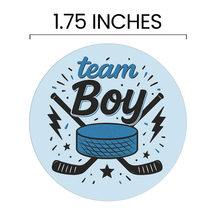 Hockey Gender Reveal Stickers – Team Boy or Team Girl – 40 Count