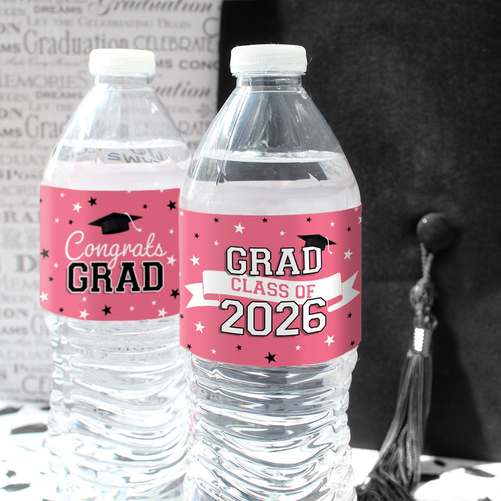 Graduation Water Bottle Labels 2026 – Waterproof Class of 2026 Party Drink Wrappers (20 Stickers)