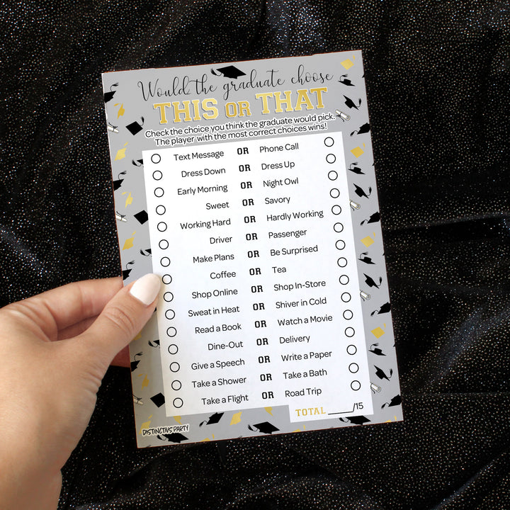 Graduation Party Game: This or That Grad Edition - 25 Count