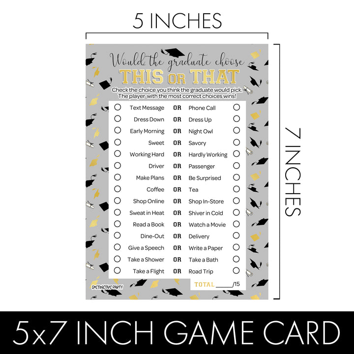 Graduation Party Game: This or That Grad Edition - 25 Count