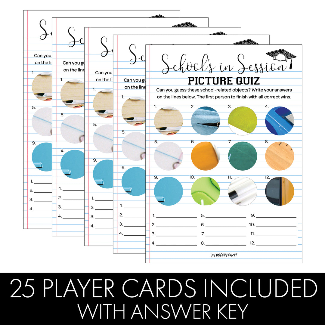 Graduation Party Game: Picture Zoom-In Quiz - 25 Count