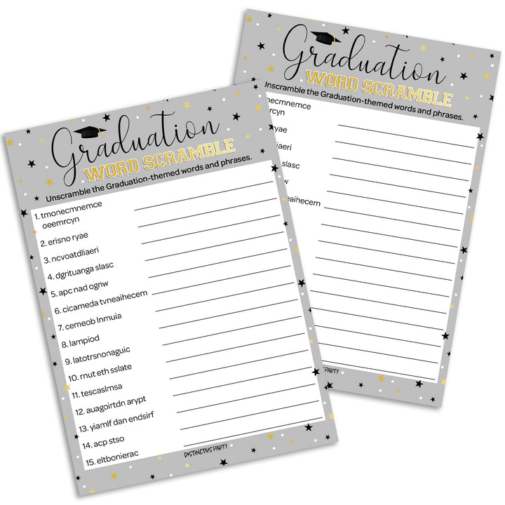 Graduation Party Game: Word Scramble - 25 Count