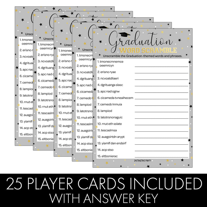 Graduation Party Game: Word Scramble - 25 Count