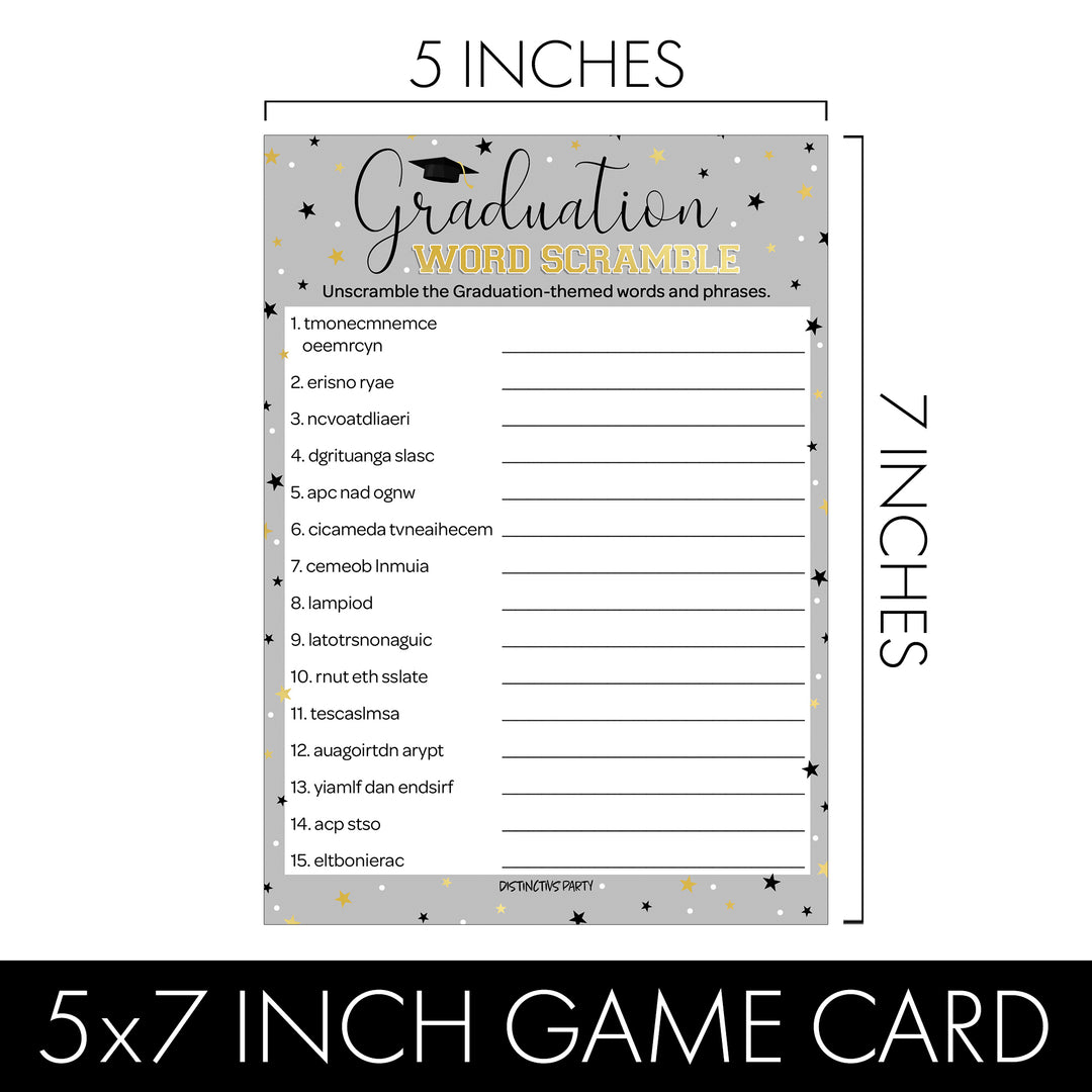 Graduation Party Game: Word Scramble - 25 Count