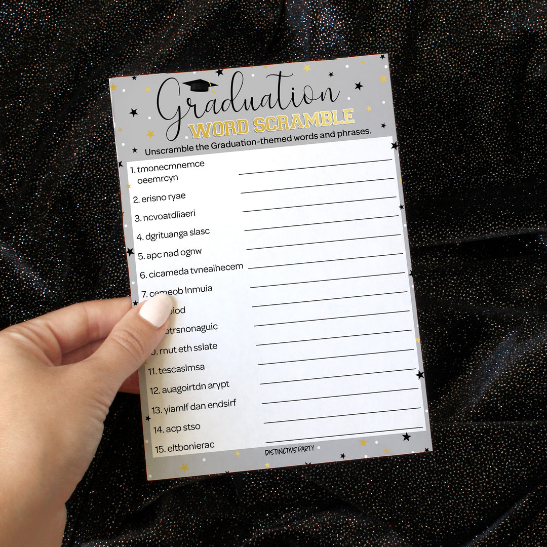 Graduation Party Game: Word Scramble - 25 Count