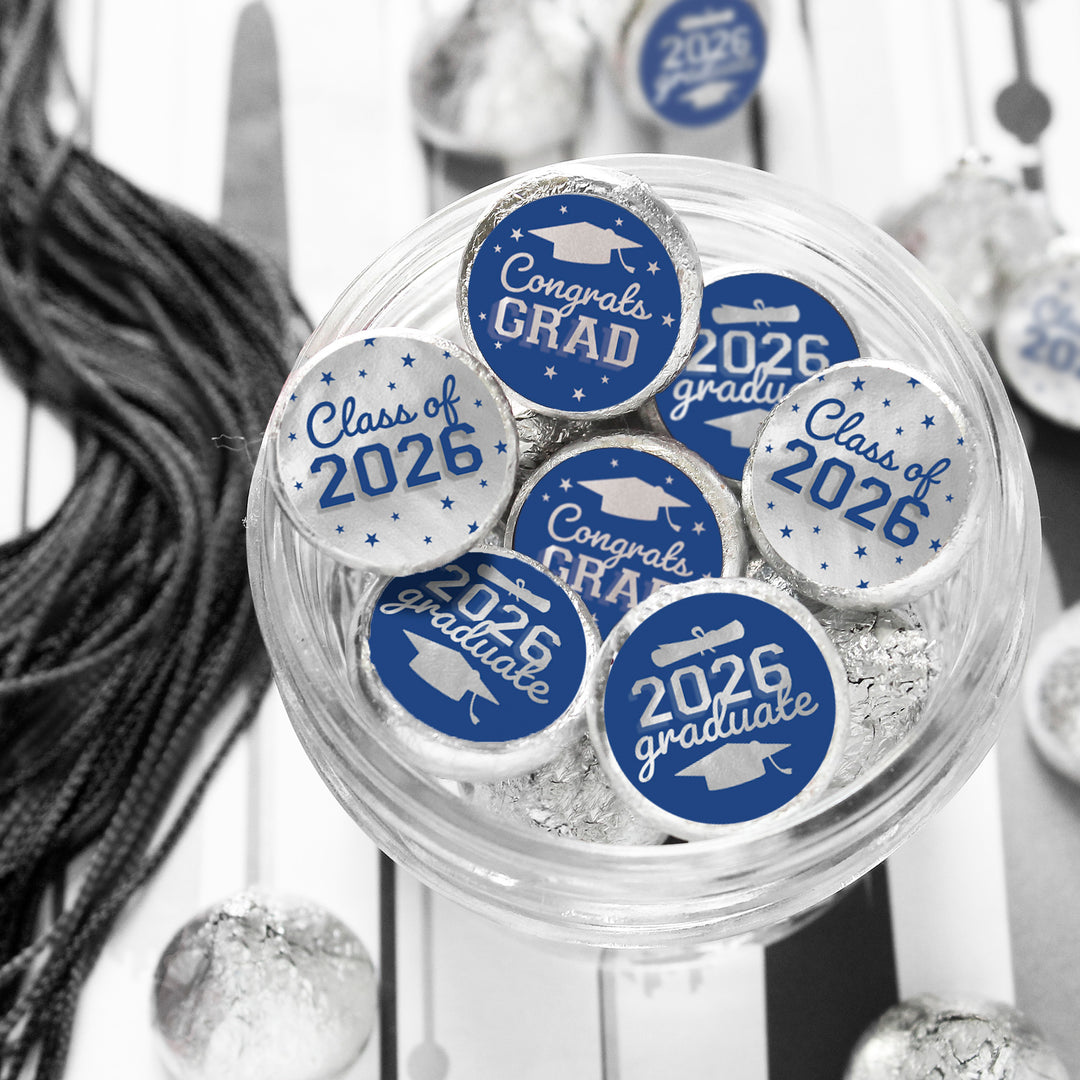 Class of 2026 Graduation Candy Favor Stickers - Fits on Hershey® Kisses - 216 Count