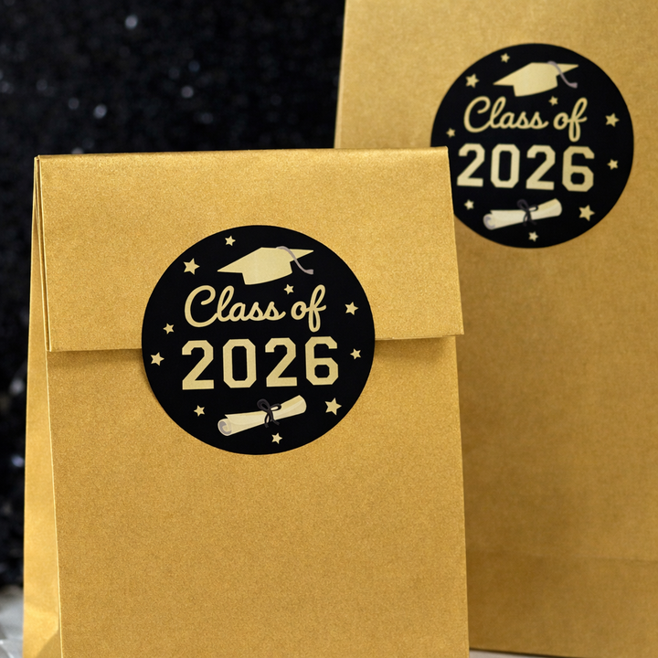 Class of 2026 Graduation Party Favor Stickers – 1.75” Round Labels (40 Count)