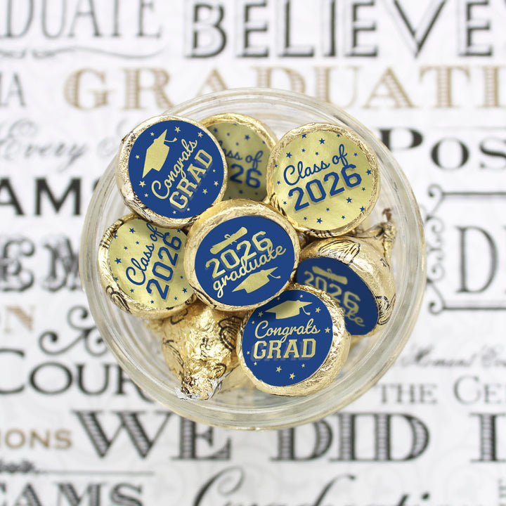 Class of 2026 Graduation Candy Favor Stickers - Fits on Hershey® Kisses - 216 Count