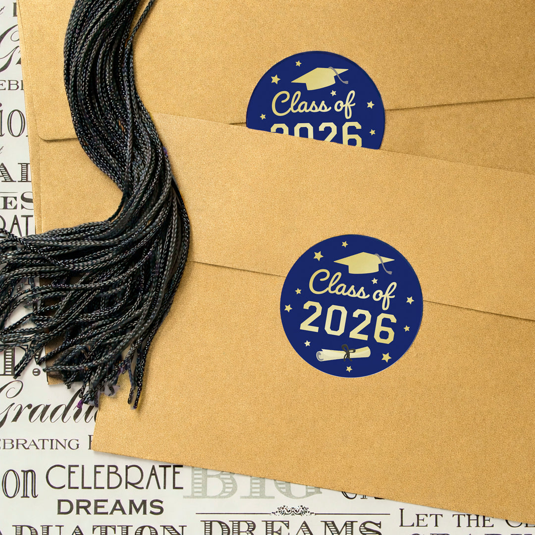 Class of 2026 Graduation Party Favor Stickers – 1.75” Round Labels (40 Count)