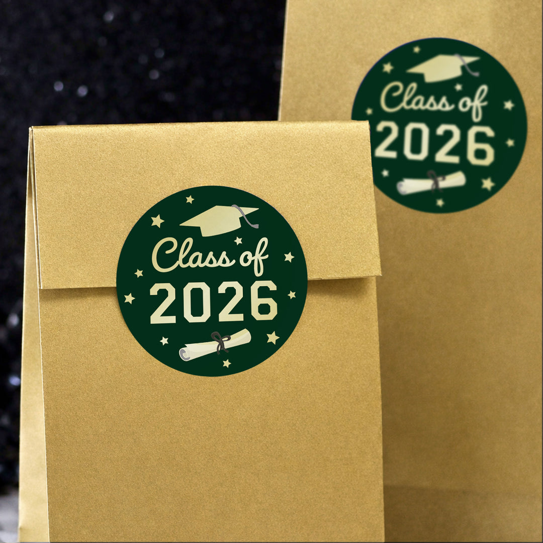 Class of 2026 Graduation Party Favor Stickers – 1.75” Round Labels (40 Count)