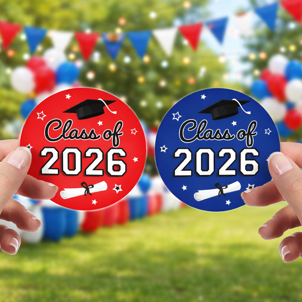Class of 2026 Graduation Party Favor Stickers – 1.75” Round Labels (40 Count)