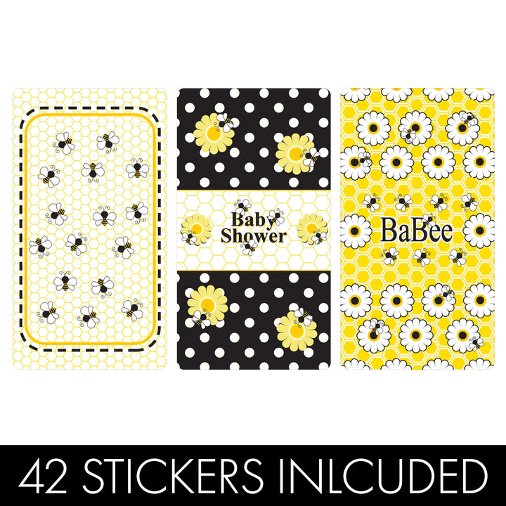 Bumble Bee: Baby Shower - Hershey's Miniatures Candy Bar Wrappers Stickers - 42 Stickers