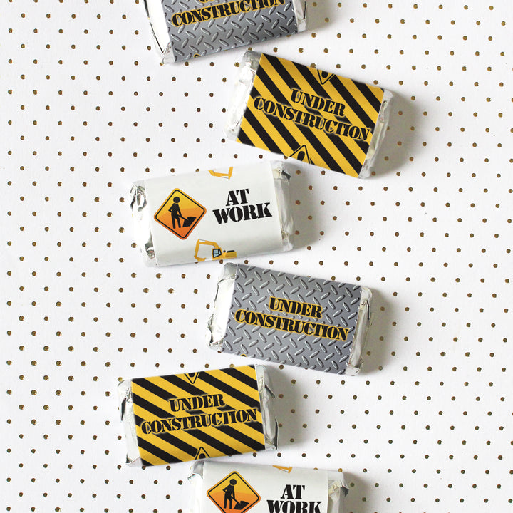 Under Construction: Kid's Birthday -  Hershey's Miniatures Candy Bar Wrappers Stickers - 45 Stickers
