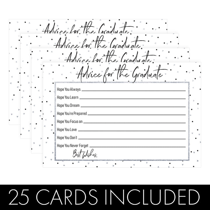 Black and Silver Graduation Advice Cards - 25 Count