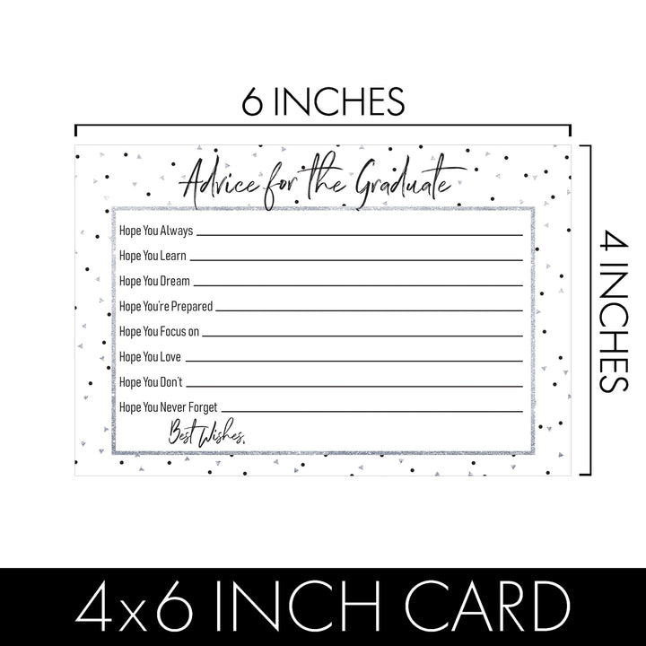 Black and Silver Graduation Advice Cards - 25 Count