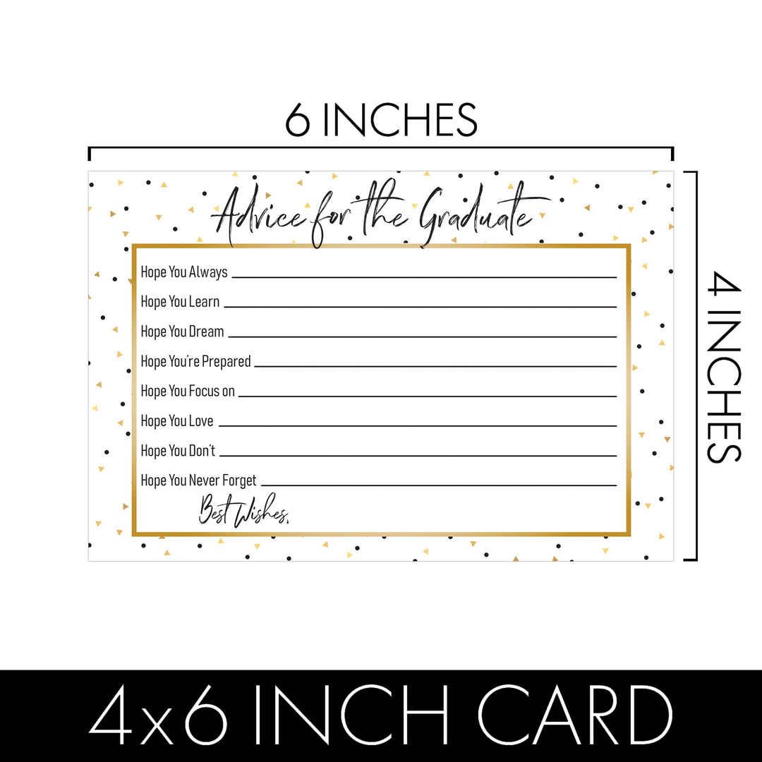 Black and Gold Graduation Advice Cards - 25 Count