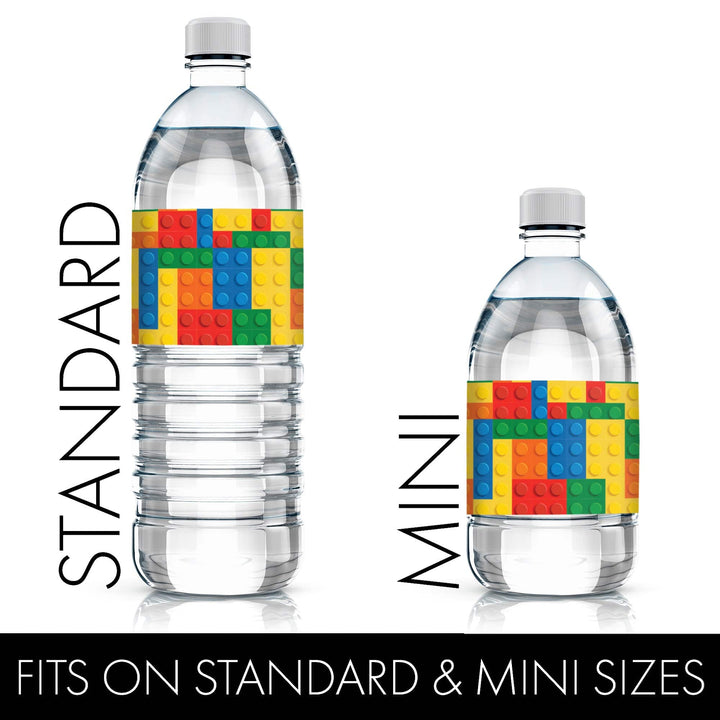 Building Blocks: Kid's Birthday - Water Bottle Labels - 24 Waterproof Stickers