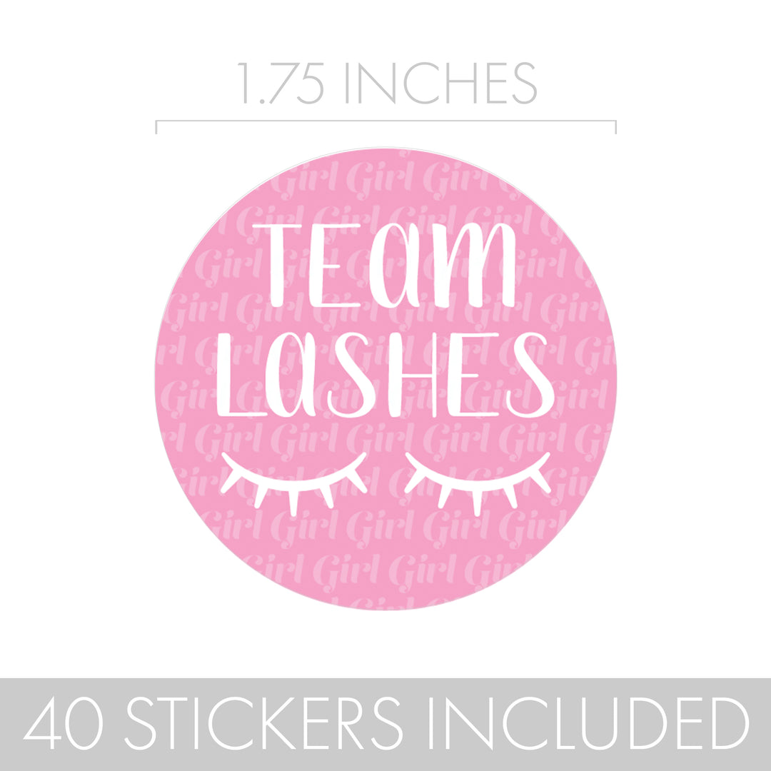 Gender Reveal Party: Lashes or Staches - Team Boy or Girl Voting Stickers - Baby Shower -  40 Stickers