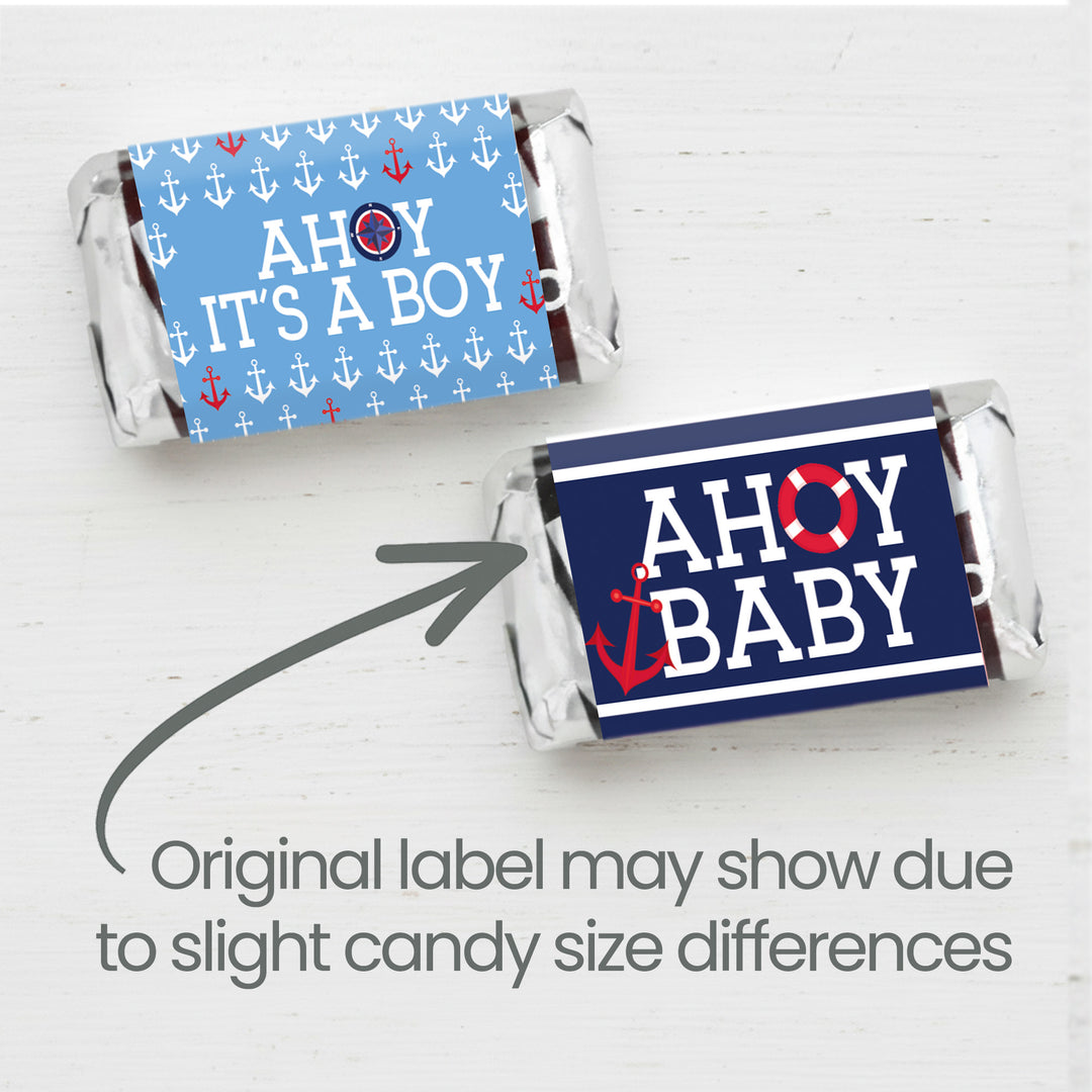 Ahoy It’s a Boy: Baby Shower - Mini Candy Bar Stickers - 42 Stickers