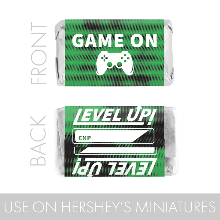 Video Gamer - Kid's Birthday - Hershey's Miniatures Candy Bar Wrappers Stickers - 45 Stickers