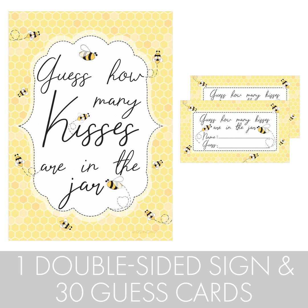 Bumble Bee:  Baby Shower, Bridal Shower, Birthday, Wedding - How Many Kisses Game