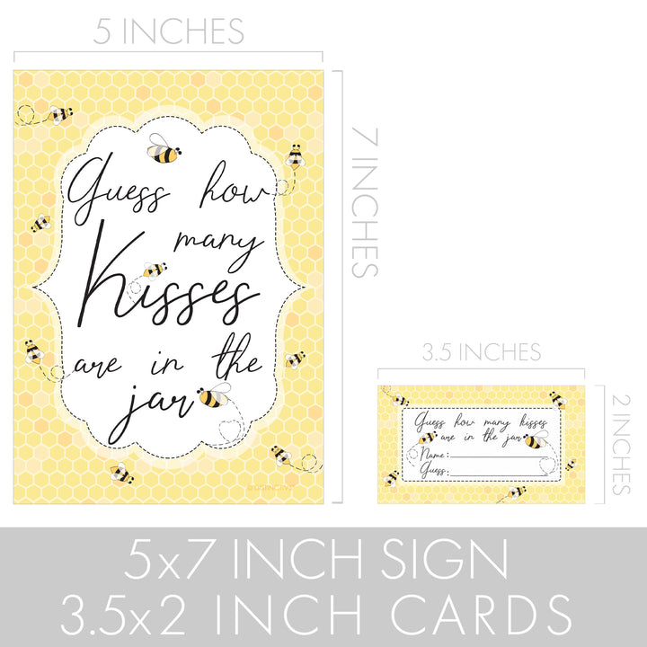 Bumble Bee:  Baby Shower, Bridal Shower, Birthday, Wedding - How Many Kisses Game