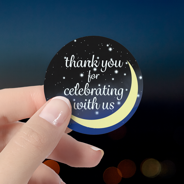 I Love You to the Moon and Back: Baby Shower, Bridal Shower, Wedding - Thank You Favor Labels - 40 Stickers