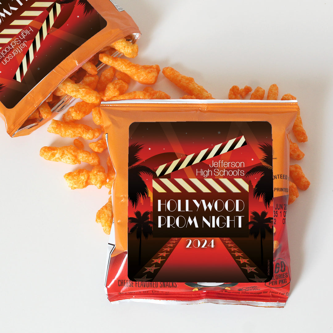 Personalized Prom: Hollywood Glam -  Chip Bag and Snack Bag Stickers - 32 or 100 Stickers