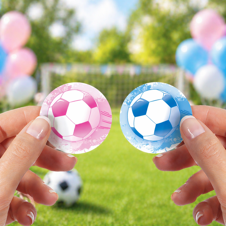 Soccer: Gender Reveal Party - Pink or Blue - 40 Stickers
