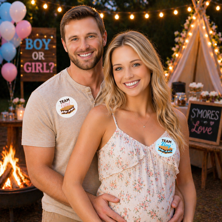 Smore Love: Gender Reveal Party - Girl or Boy  - 40 Stickers