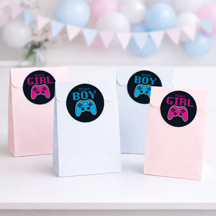 Video Gamer: Gender Reveal Party - Girl or Boy  - 40 Stickers