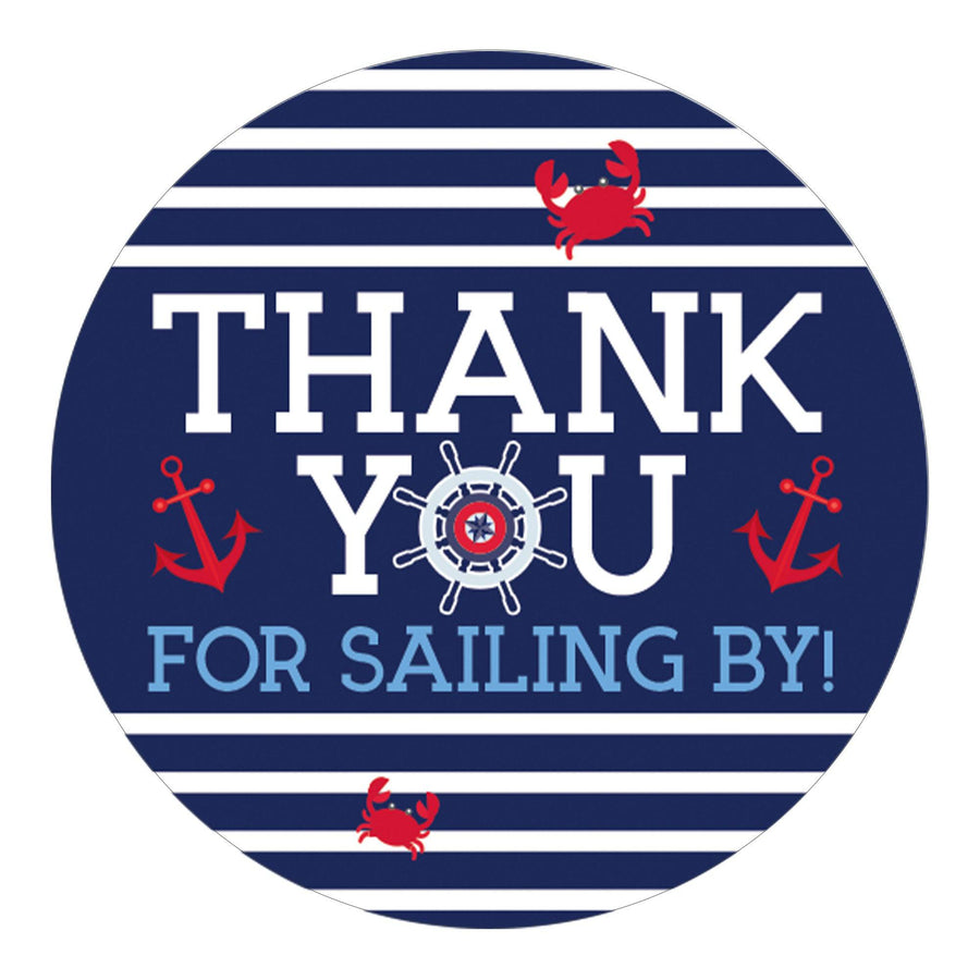 Ahoy It’s a Boy: Baby Shower - Thank You Stickers - 40 Stickers - Distinctivs Party