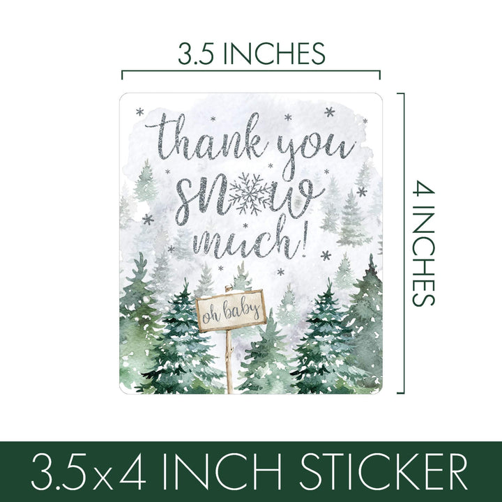 Baby It's Cold Outside Evergreen: Winter Baby Shower - Popcorn Chip Bag and Snack Bag Stickers - 32 Pack