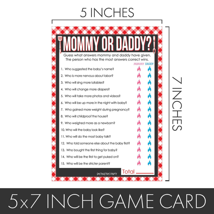 Baby-Q: Summer Barbecue Baby Shower Games - Guess Who Mommy or Daddy and All Things BBQ - Two Game Bundle - 20 Dual Sided Cards