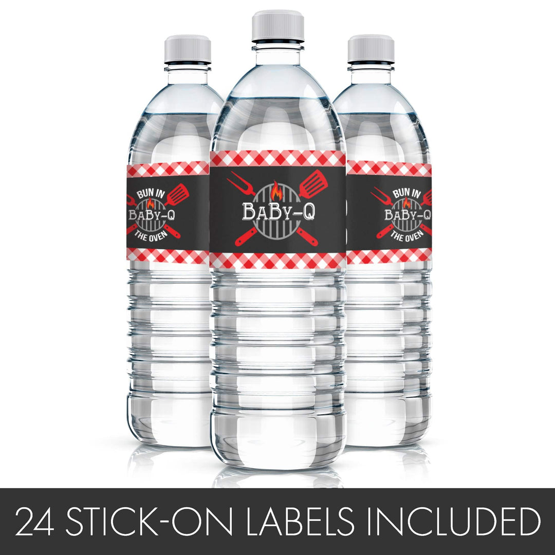 Baby-Q: Summer Barbecue Baby Shower - Water Bottle Labels - 24 Waterproof Stickers