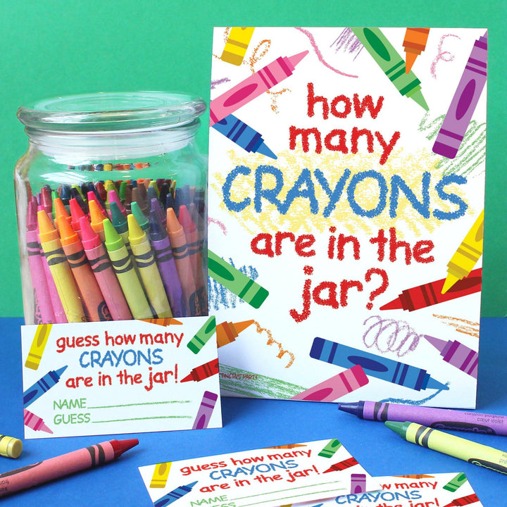 Back to School Party Game: Guess How Many Crayons in the Jar Game