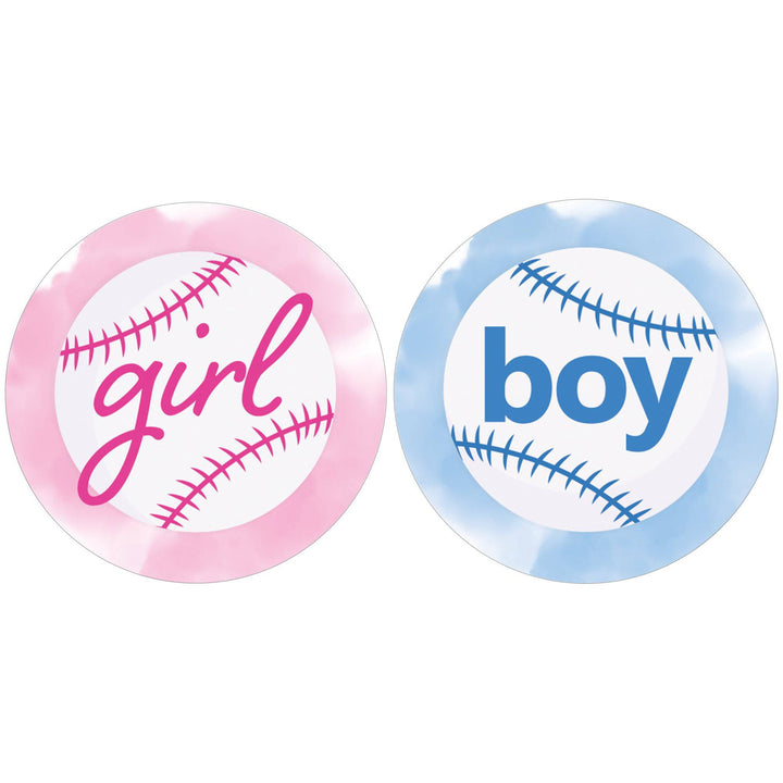 Baseball: Gender Reveal Party - Girl or Boy  - 40 Stickers