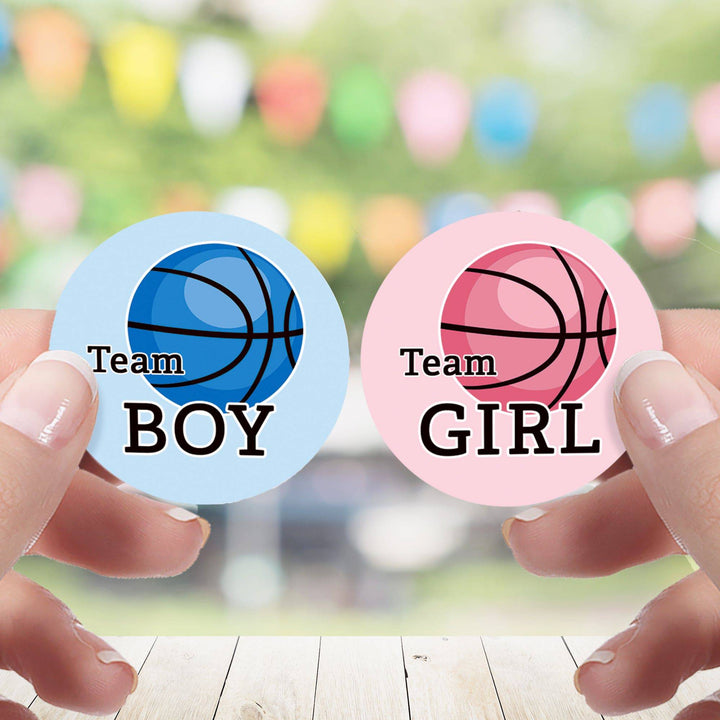 Basketball: Gender Reveal Party - Girl or Boy  - 40 Stickers