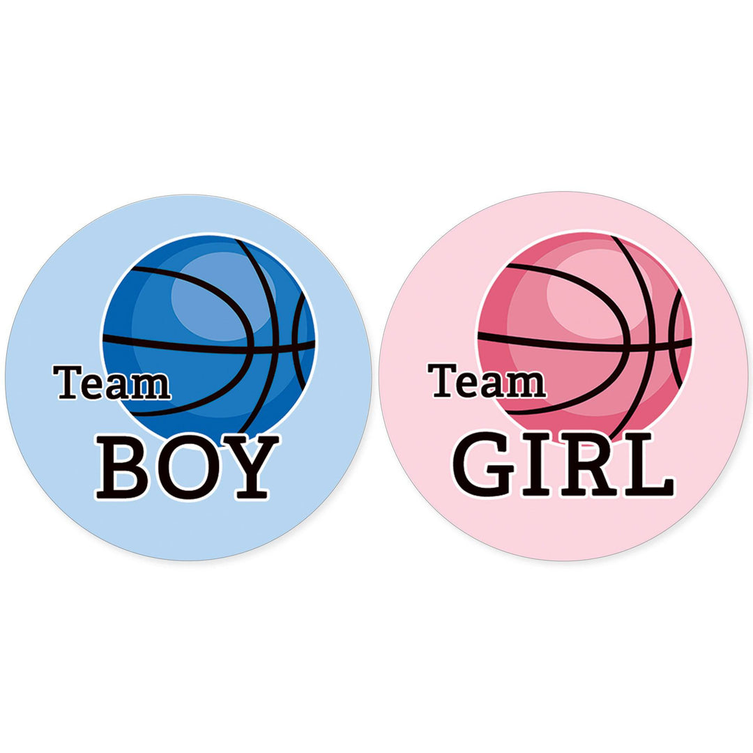 Basketball: Gender Reveal Party - Girl or Boy  - 40 Stickers