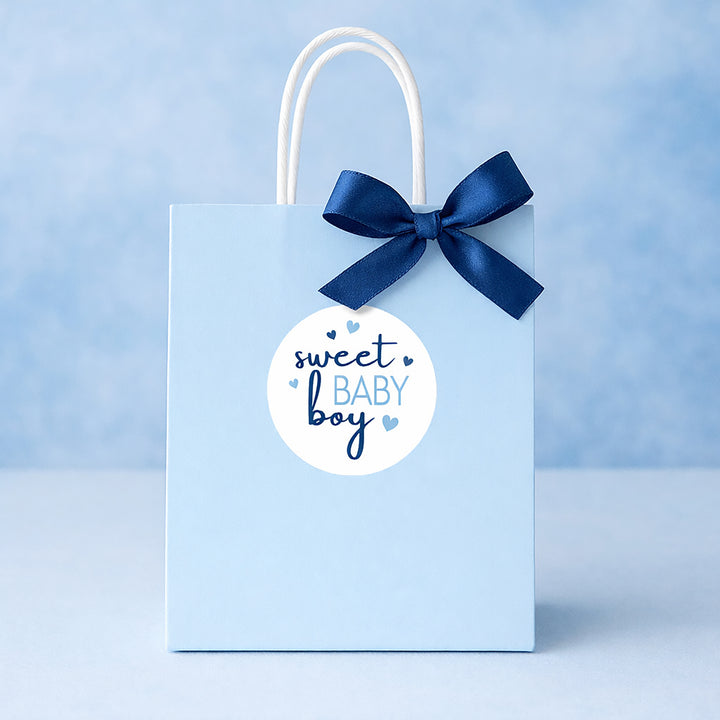 Sweet Baby Boy: Blue -  Baby Shower Stickers  - 40 Stickers