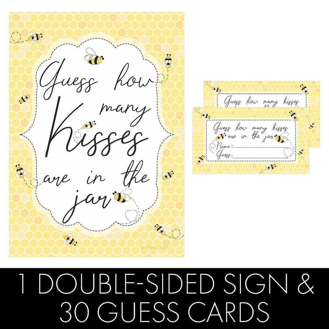 Bumble Bee:  Baby Shower, Bridal Shower, Birthday, Wedding - How Many Kisses Game