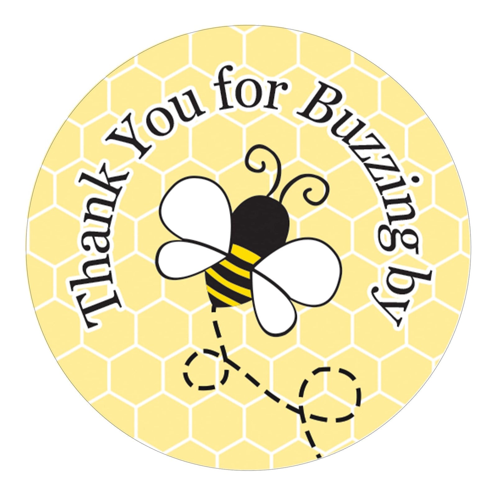Bumble Bee: Baby Shower - Thank You For Buzzing By - 40 Stickers - Distinctivs Party